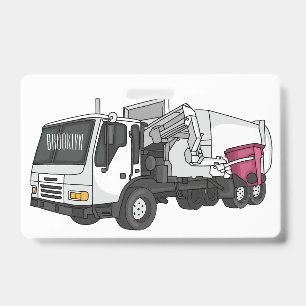 Garbage truck cartoon illustration ausweis