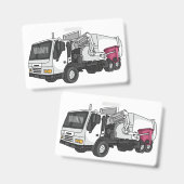Garbage truck cartoon illustration ausweis (Vorder- & Rückseite)