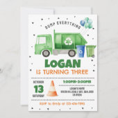 Garbage Truck Einladung zum Geburtstag (Vorderseite)