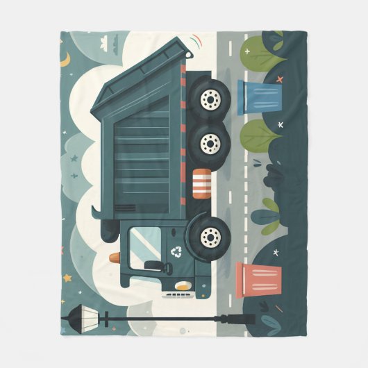 Garbage Truck Fleecedecke (Vorderseite)