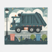 Garbage Truck Fleecedecke (Vorderseite (Horizontal))