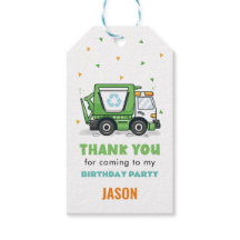 Garbage Truck Gift Tags Dump Truck Party Vielen Da