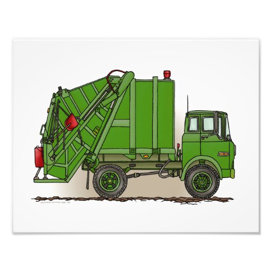 Garbage Truck Green Fotodruck (Vorne)