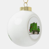 Garbage Truck Green Keramik Kugel-Ornament (Links)