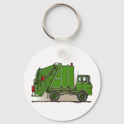 Garbage Truck Green Key Chain Schlüsselanhänger (Vorderseite)