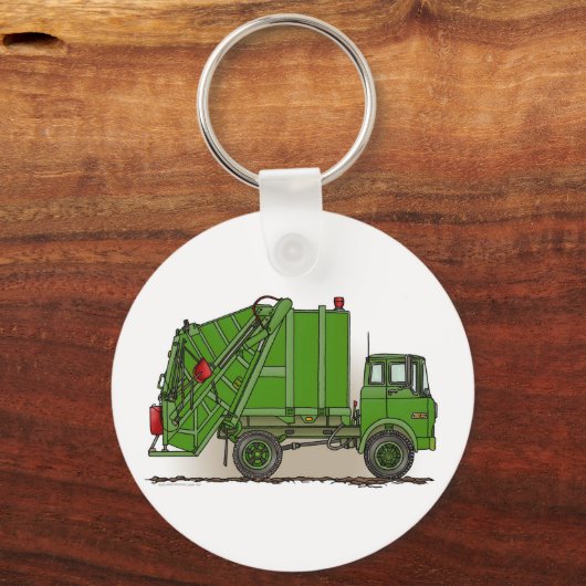 Garbage Truck Green Key Chain Schlüsselanhänger (Vorderseite)