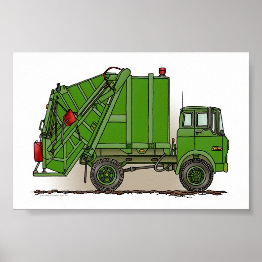 Garbage Truck Green Poster (Vorne)