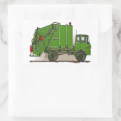 Garbage Truck Green Rechteckiger Aufkleber (Tasche)