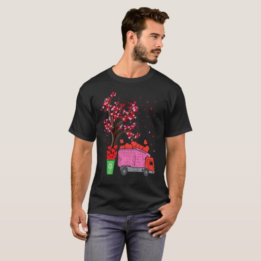 Garbage Truck Heart Tree Garbage Truck Valentine' T-Shirt (Vorne ganz)