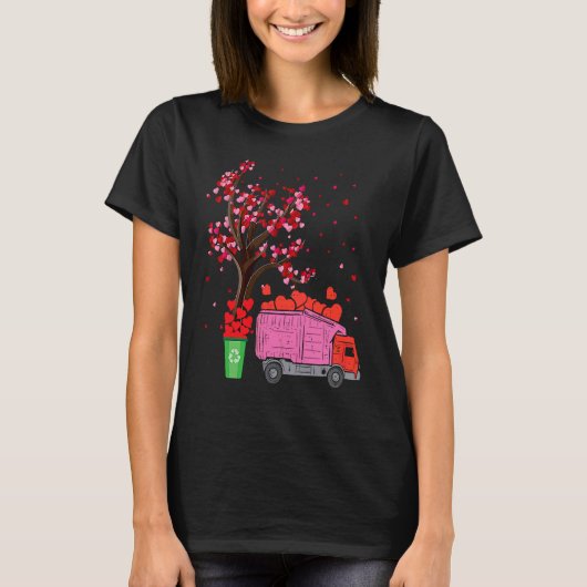 Garbage Truck Heart Tree Garbage Truck Valentine' T-Shirt (Vorderseite)