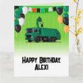 Garbage Truck Kinder zum Geburtstag Karte (Gelbe Blume)