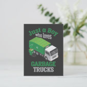 Garbage Truck liebende Kleinkind Cool Recycelnd Postkarte (Stehend Vorderseite)