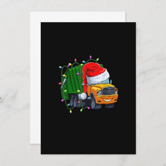 Garbage Truck Lights Weihnachtsmüll Lover Einladung (Vorne/Hinten)