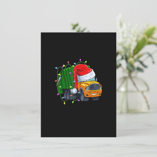 Garbage Truck Lights Weihnachtsmüll Lover Einladung (Stehend Vorderseite)