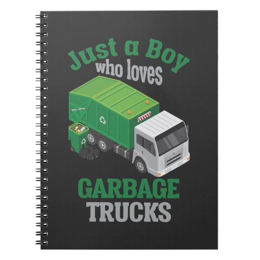 Garbage Truck loving Boy Toddler Cool Recycling Notizblock (Vorderseite)