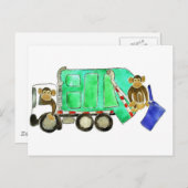 Garbage Truck Monkey Postkarte (Vorne/Hinten)
