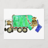 Garbage Truck Monkey Postkarte (Vorderseite)