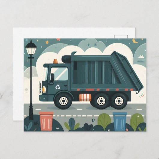 Garbage Truck Postkarte (Vorne/Hinten)