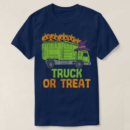 Garbage Truck Pumpkins Toddler Baby Boys Halloween T-Shirt (Design vorne)