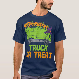 Garbage Truck Pumpkins Toddler Baby Boys Halloween T-Shirt
