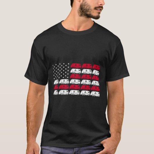 Garbage Truck Usa American Flag Patriotic Men Wome T-Shirt (Vorderseite)