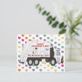Garbage Truck Valentines Feiertagskarte (Stehend Vorderseite)
