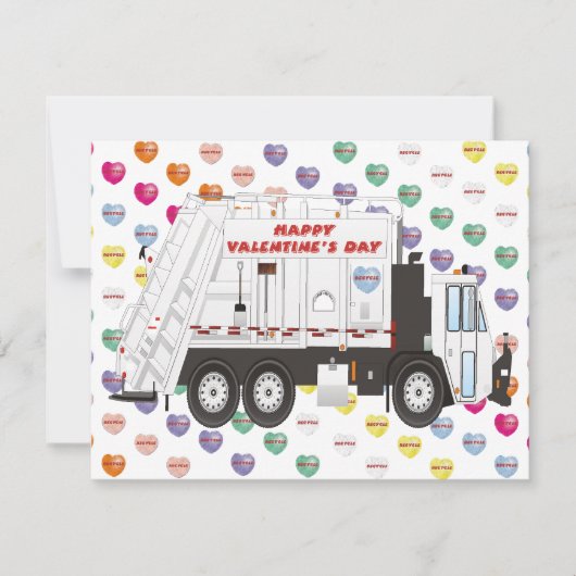 Garbage Truck Valentines Feiertagskarte (Vorderseite)