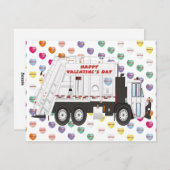 Garbage Truck Valentines Feiertagskarte (Vorne/Hinten)
