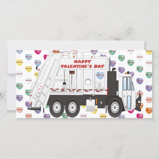 Garbage Truck Valentines Feiertagskarte (Vorderseite)