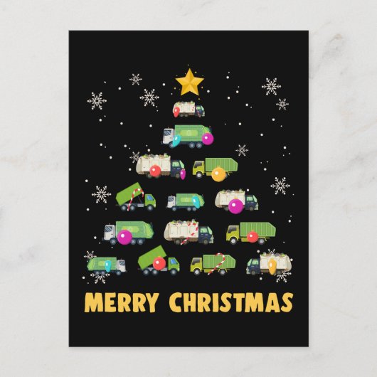 Garbage Truck Weihnachtsbaum Boys Trucks Postkarte (Vorderseite)
