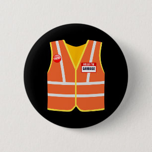 Garbage Vest für Trump Hallo Ich bin Müll Vote Tru Button