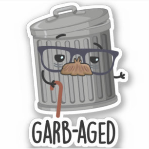 Garbaged Funny Trash Can Puff Aufkleber