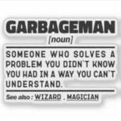 Garbageman Noun Definition Abfallsammler Cool Aufkleber (Vorderseite)