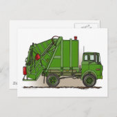 Garbour Truck Green Post Card Postkarte (Vorne/Hinten)