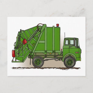 Garbour Truck Green Post Card Postkarte