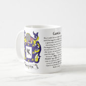 Garcia, der Ursprung, die Bedeutung und das Wappen Kaffeetasse (Vorderseite Links)