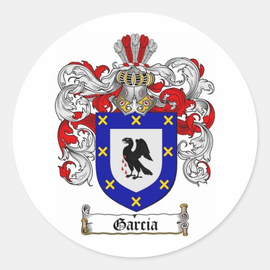 GARCIA-FAMILIENWAPPEN - ARCIA-WALD RUNDER AUFKLEBER (Vorderseite)