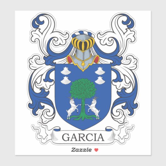 Garcia Familienwappen Aufkleber (Blatt)