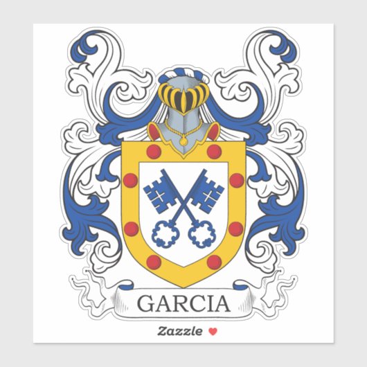 Garcia Familienwappen Aufkleber (Blatt)