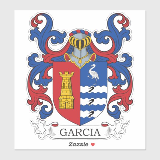 Garcia Familienwappen Aufkleber (Blatt)