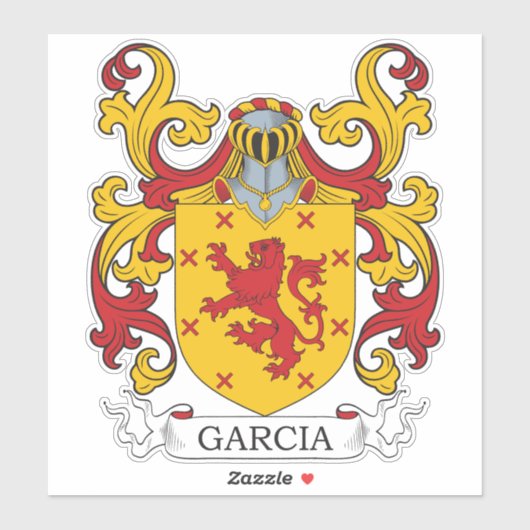 Garcia Familienwappen Aufkleber (Blatt)