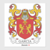 Garcia Familienwappen Aufkleber (Blatt)