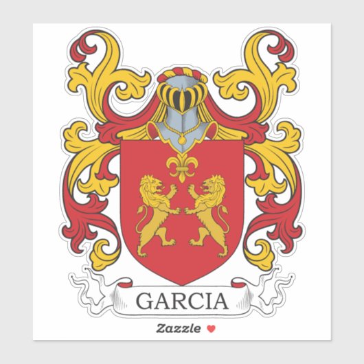 Garcia Familienwappen Aufkleber (Blatt)