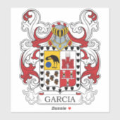 Garcia Familienwappen Aufkleber (Blatt)