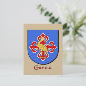 Garcia Family Heraldic Shield Postkarte (Stehend Vorderseite)