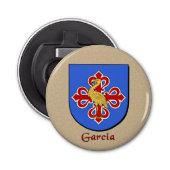 Garcia Heraldic Arms on Parchstyle Back Flaschenöffner (Vorderseite)