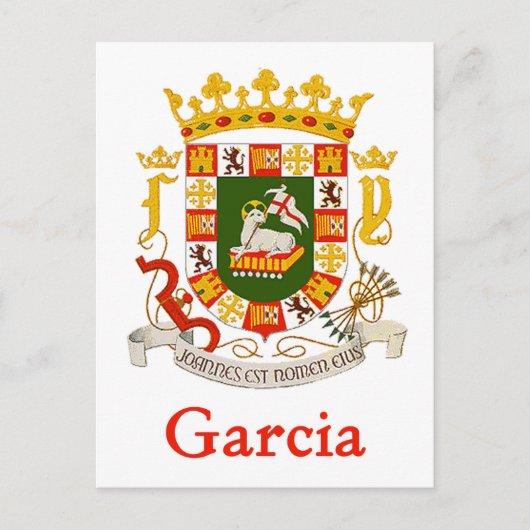 Garcia Shield von Puerto Rico Postkarte (Vorderseite)