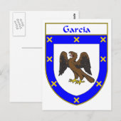 Garcia-Wappen/Familienwappen Postkarte (Vorne/Hinten)