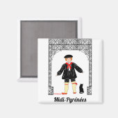 Garçonnet de Midi-Pyrénées, Frankreich Magnet (Vorderseite/Rückseite)