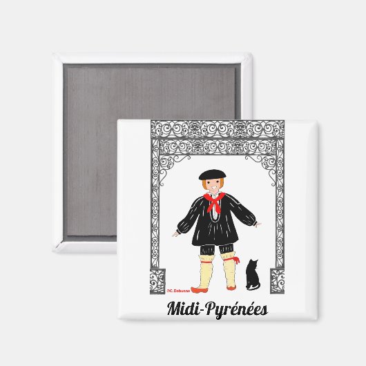 Garçonnet de Midi-Pyrénées, Frankreich Magnet (Vorderseite/Rückseite)